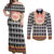 Cameroon Traditional Couples Matching Off Shoulder Maxi Dress and Long Sleeve Button Shirt Toghu Pattern