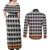 Cameroon Traditional Couples Matching Off Shoulder Maxi Dress and Long Sleeve Button Shirt Toghu Pattern