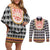 Cameroon Traditional Couples Matching Off Shoulder Short Dress and Long Sleeve Button Shirt Toghu Pattern