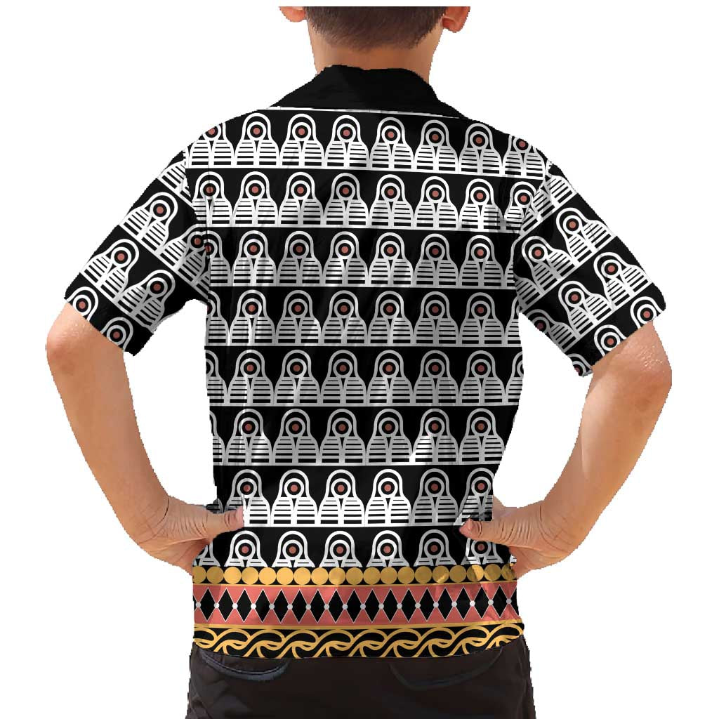 Cameroon Traditional Family Matching Mermaid Dress and Hawaiian Shirt Toghu Pattern