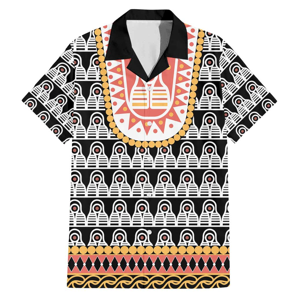 Cameroon Traditional Family Matching Mermaid Dress and Hawaiian Shirt Toghu Pattern