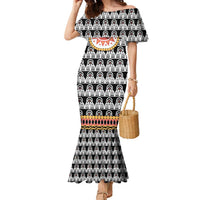 Cameroon Traditional Family Matching Mermaid Dress and Hawaiian Shirt Toghu Pattern