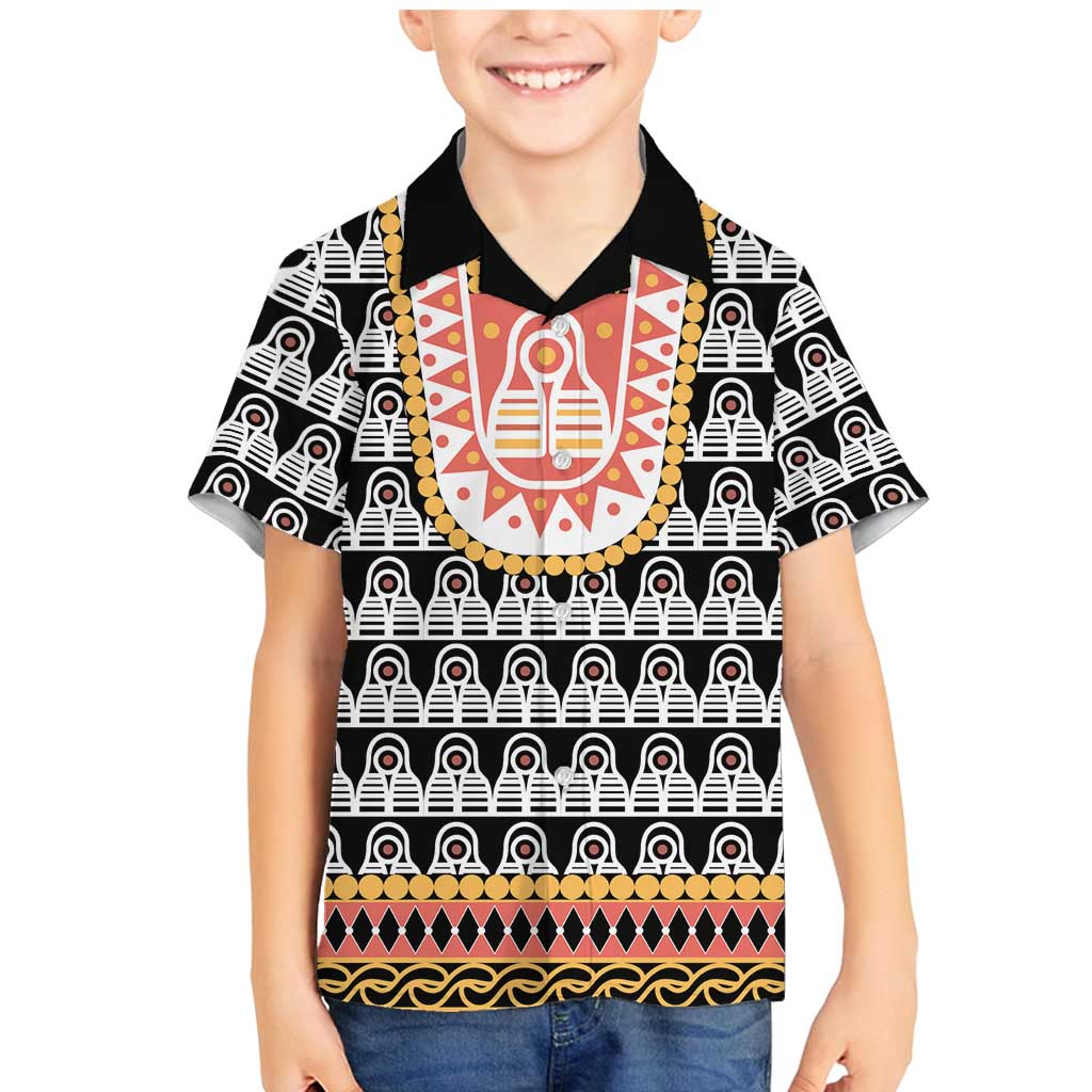 Cameroon Traditional Family Matching Mermaid Dress and Hawaiian Shirt Toghu Pattern