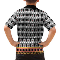 Cameroon Traditional Family Matching Off The Shoulder Long Sleeve Dress and Hawaiian Shirt Toghu Pattern