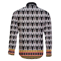 Cameroon Traditional Family Matching Off The Shoulder Long Sleeve Dress and Hawaiian Shirt Toghu Pattern
