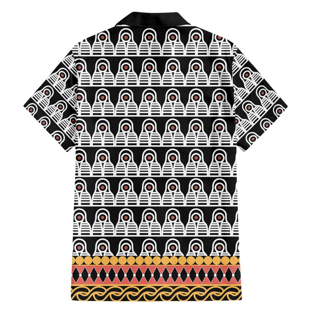Cameroon Traditional Family Matching Off Shoulder Maxi Dress and Hawaiian Shirt Toghu Pattern