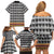 Cameroon Traditional Family Matching Off Shoulder Short Dress and Hawaiian Shirt Toghu Pattern