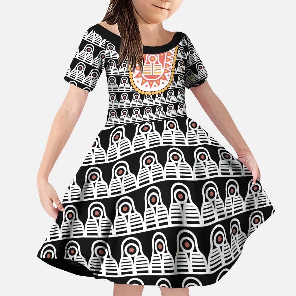 Cameroon Traditional Family Matching Puletasi and Hawaiian Shirt Toghu Pattern