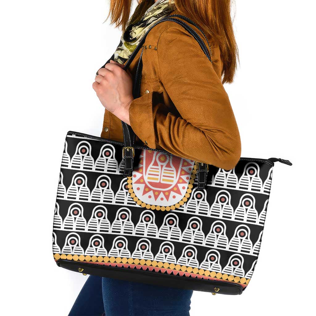 Cameroon Traditional Leather Tote Bag Toghu Pattern