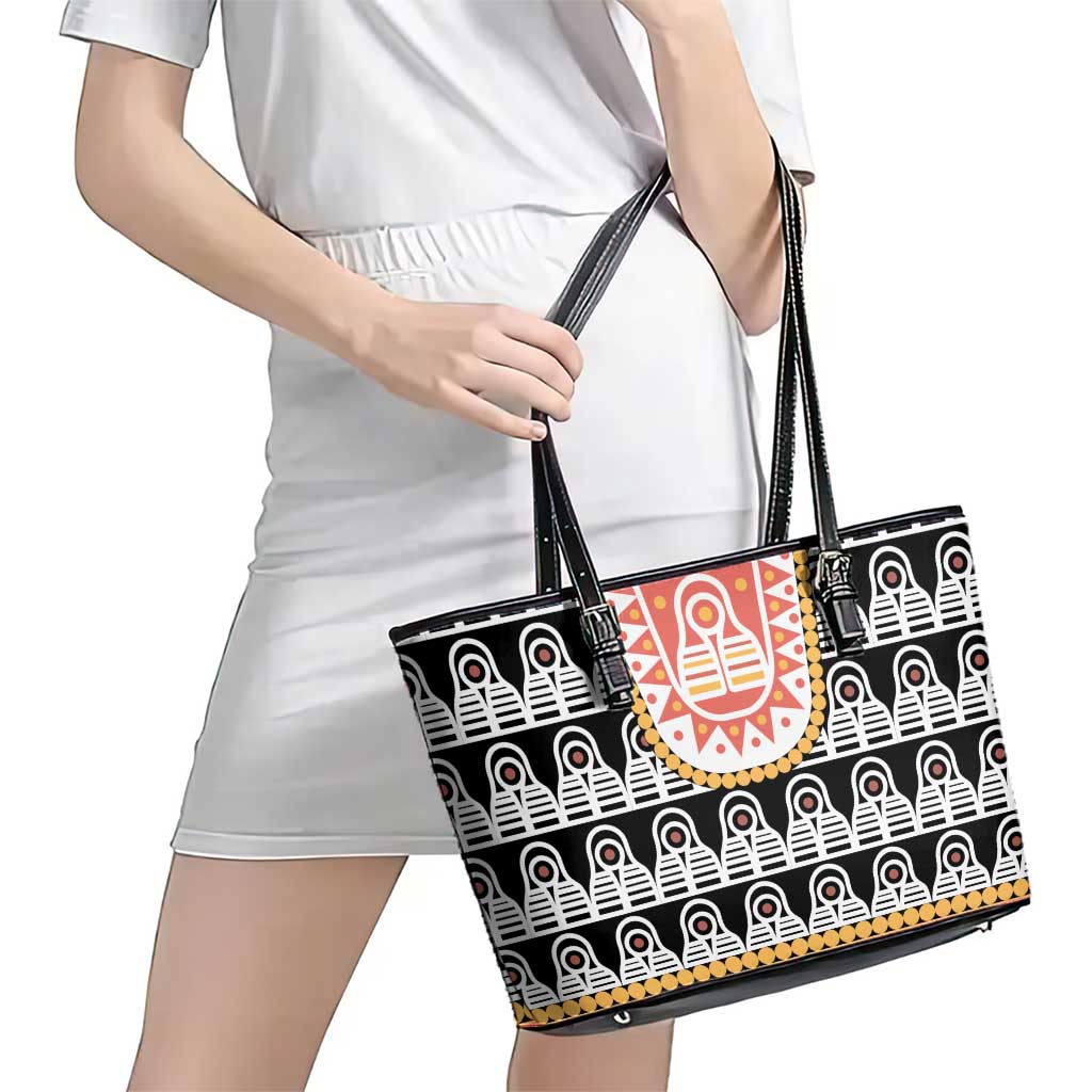 Cameroon Traditional Leather Tote Bag Toghu Pattern