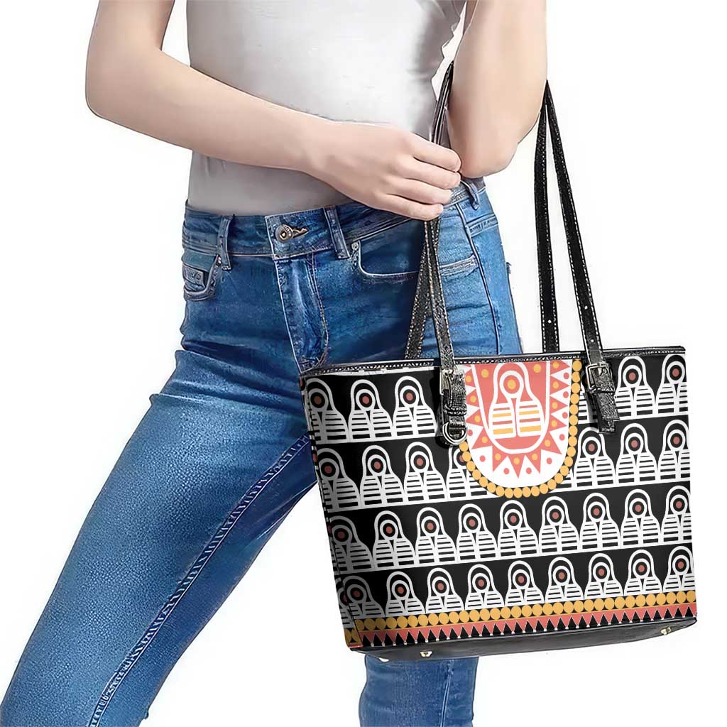 Cameroon Traditional Leather Tote Bag Toghu Pattern