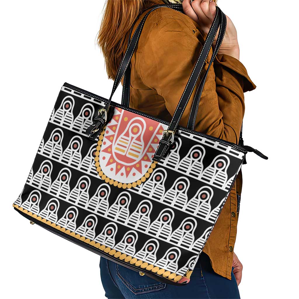 Cameroon Traditional Leather Tote Bag Toghu Pattern