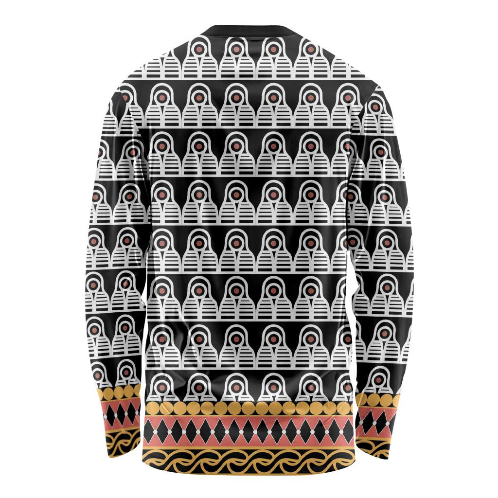 Cameroon Traditional Long Sleeve Shirt Toghu Pattern