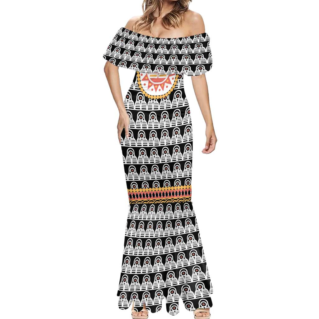 Cameroon Traditional Mermaid Dress Toghu Pattern