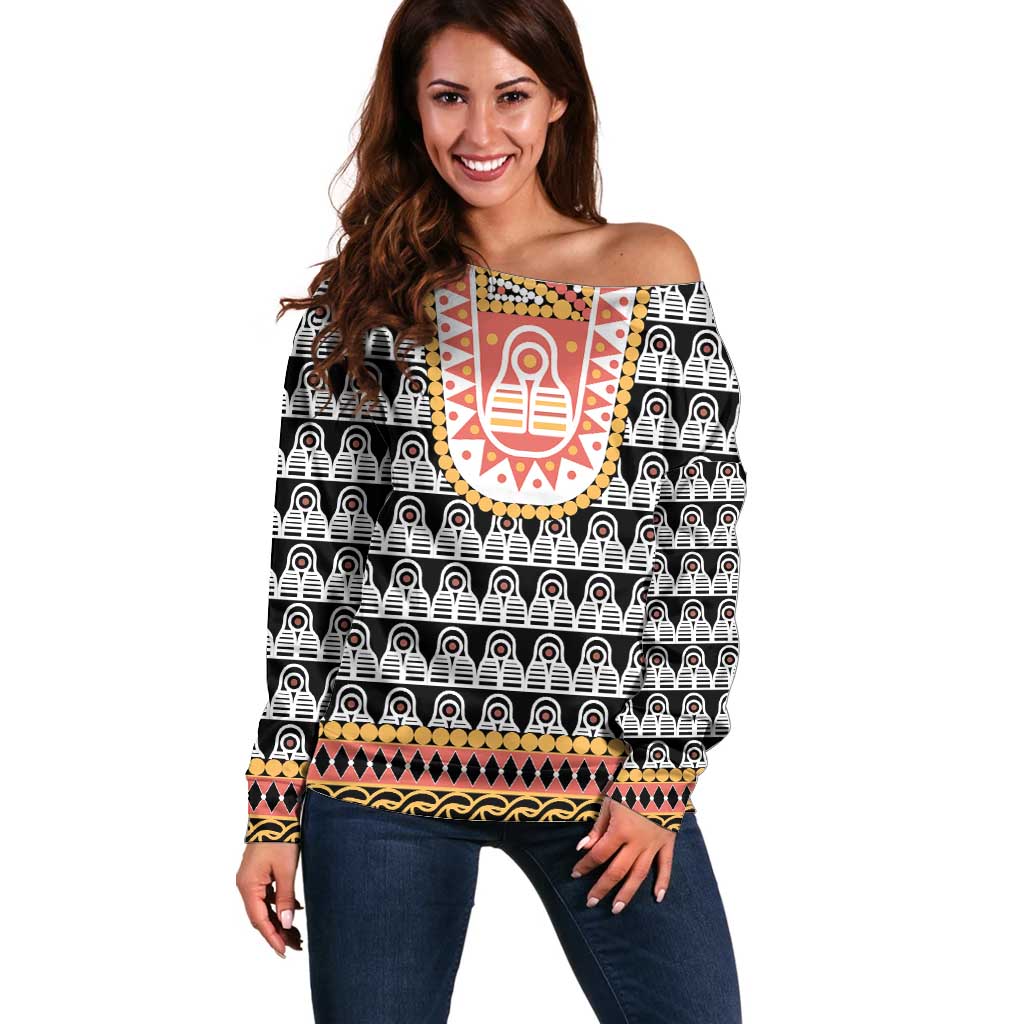 Cameroon Traditional Off Shoulder Sweater Toghu Pattern