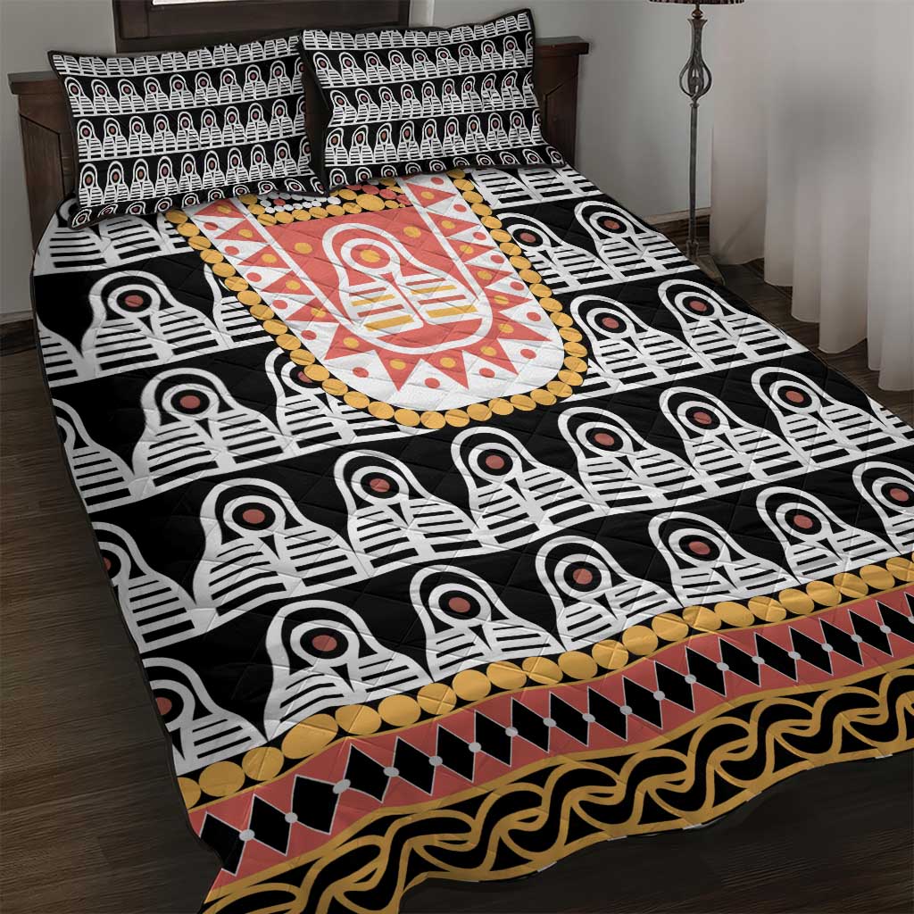 Cameroon Traditional Quilt Bed Set Toghu Pattern