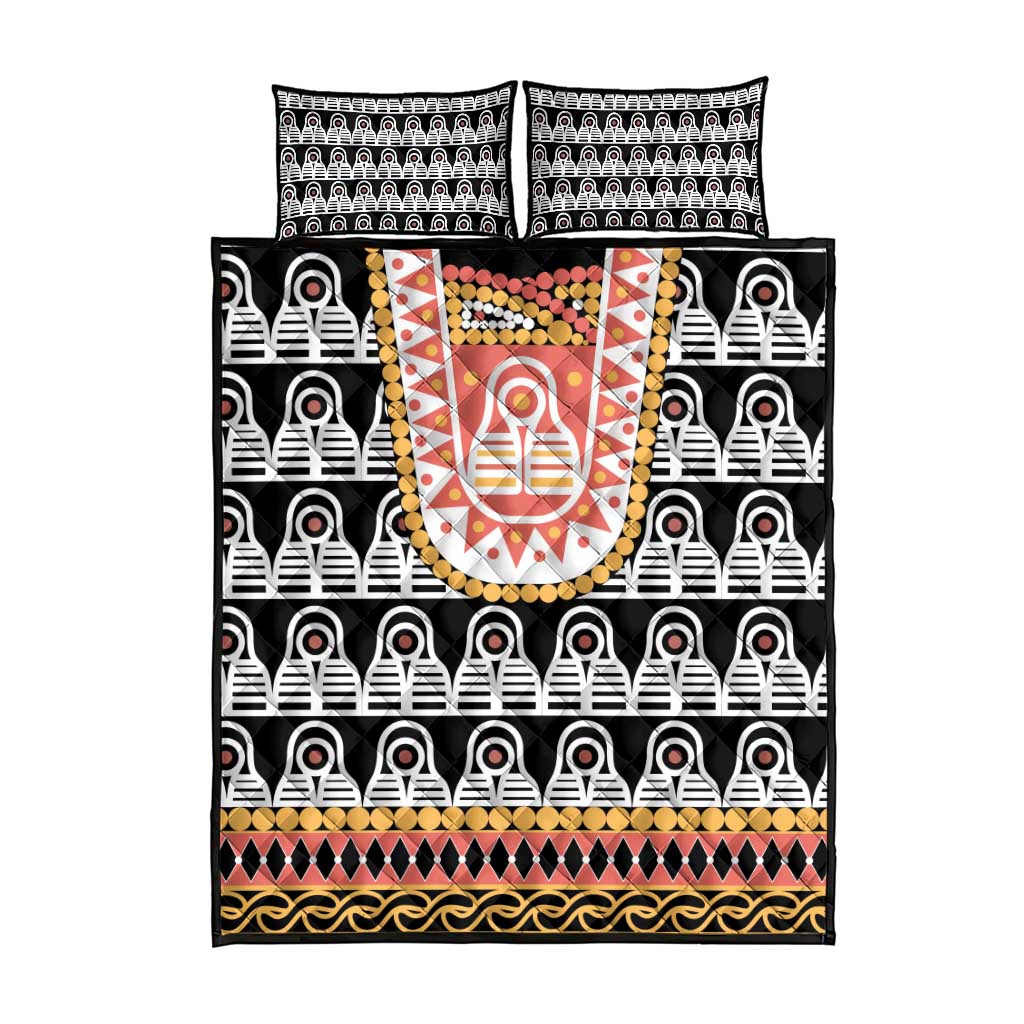 Cameroon Traditional Quilt Bed Set Toghu Pattern