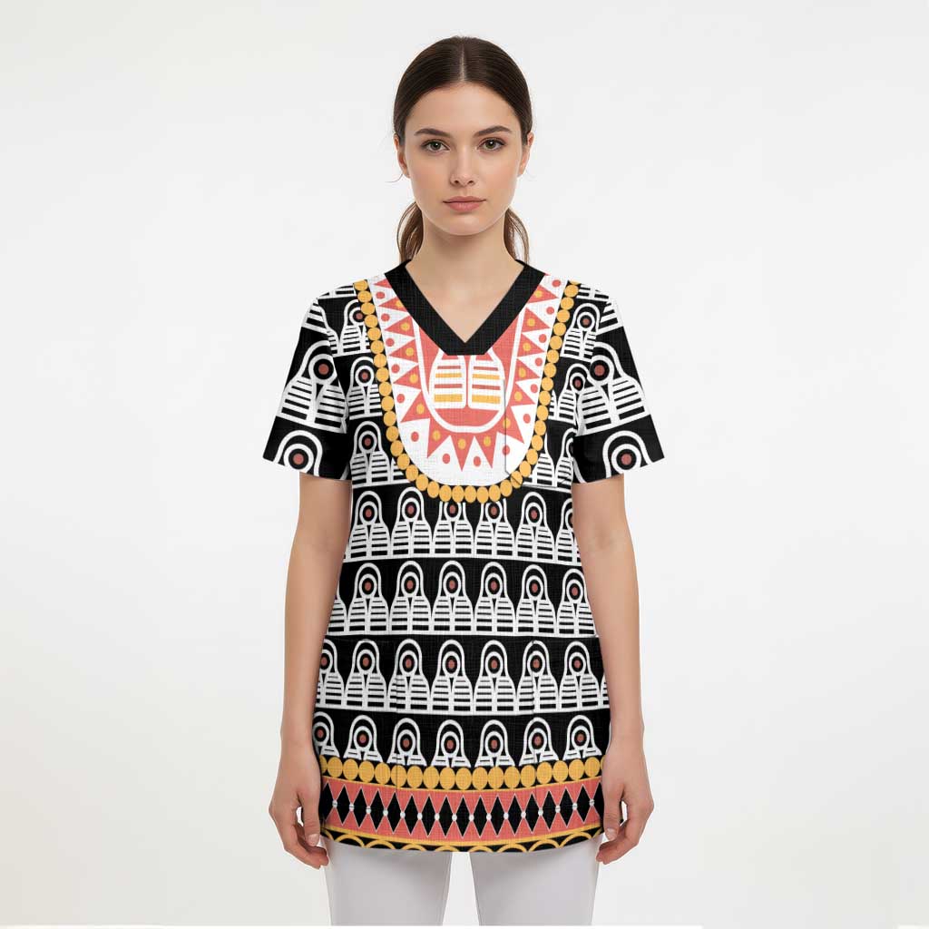 Cameroon Traditional Scrub Top Toghu Pattern - Wonder Print Shop