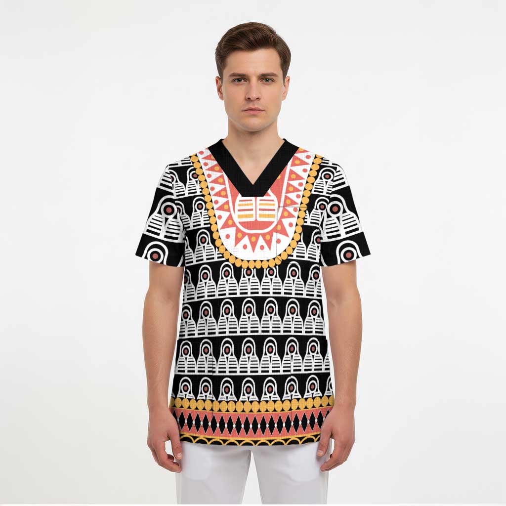 Cameroon Traditional Scrub Top Toghu Pattern - Wonder Print Shop