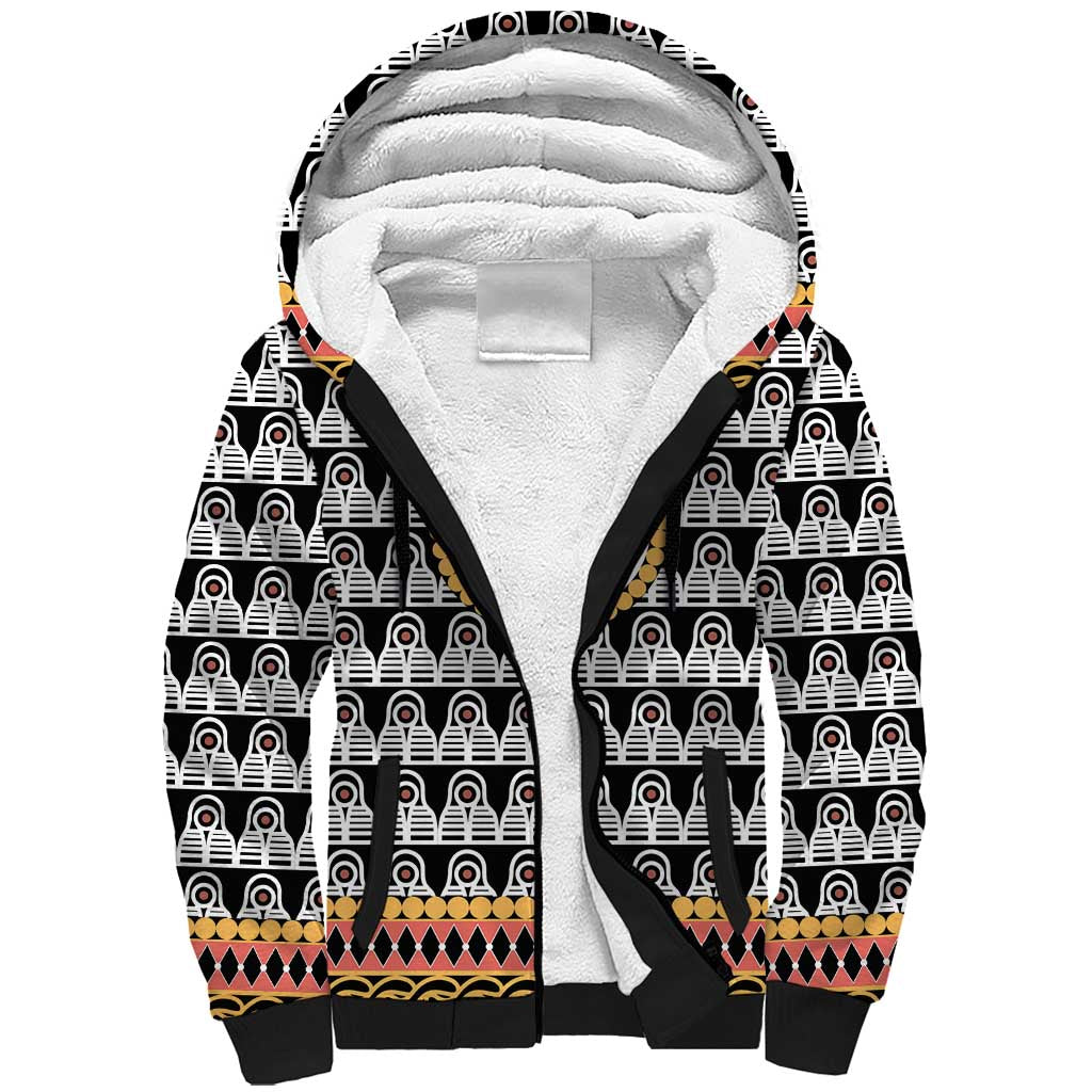 Cameroon Traditional Sherpa Hoodie Toghu Pattern