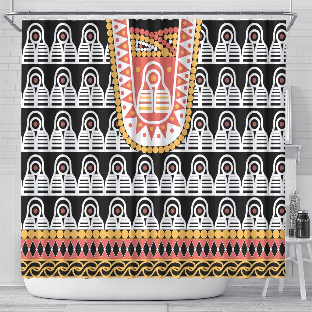 Cameroon Traditional Shower Curtain Toghu Pattern