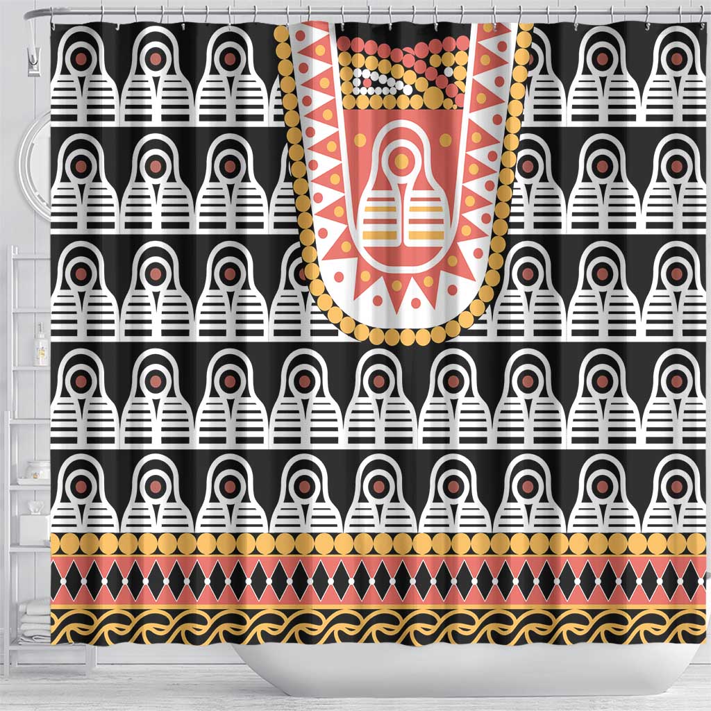 Cameroon Traditional Shower Curtain Toghu Pattern