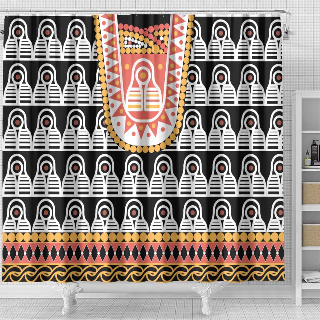 Cameroon Traditional Shower Curtain Toghu Pattern