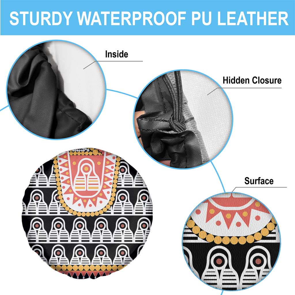 Cameroon Traditional Spare Tire Cover Toghu Pattern