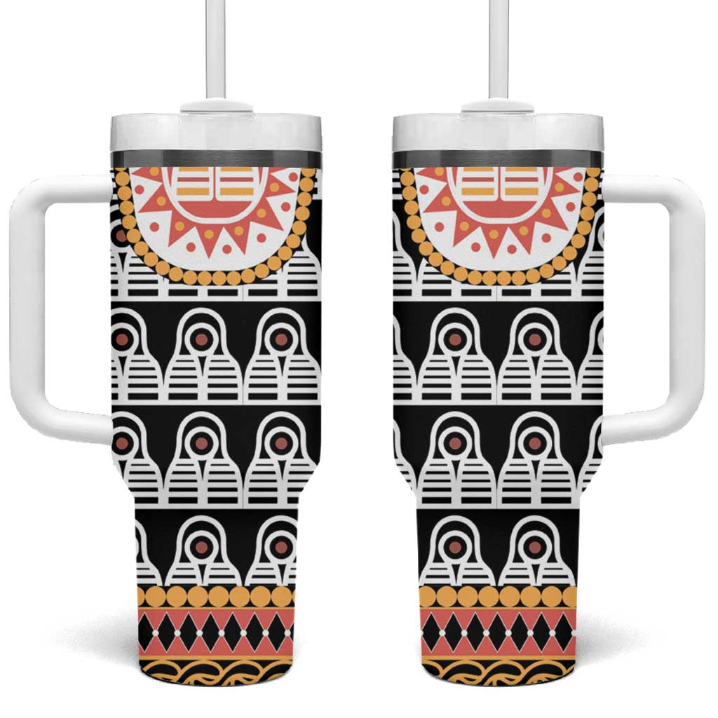 Cameroon Traditional Tumbler With Handle Toghu Pattern