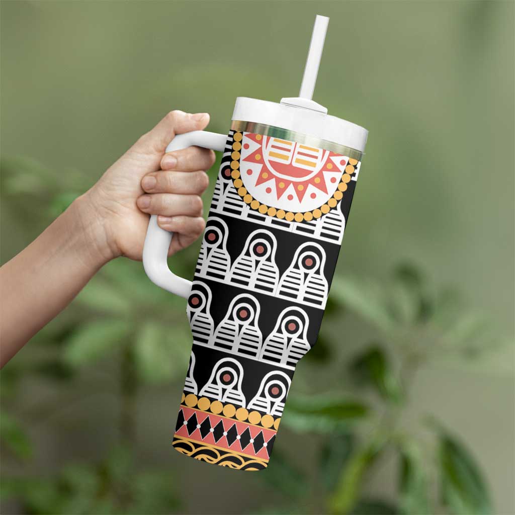 Cameroon Traditional Tumbler With Handle Toghu Pattern