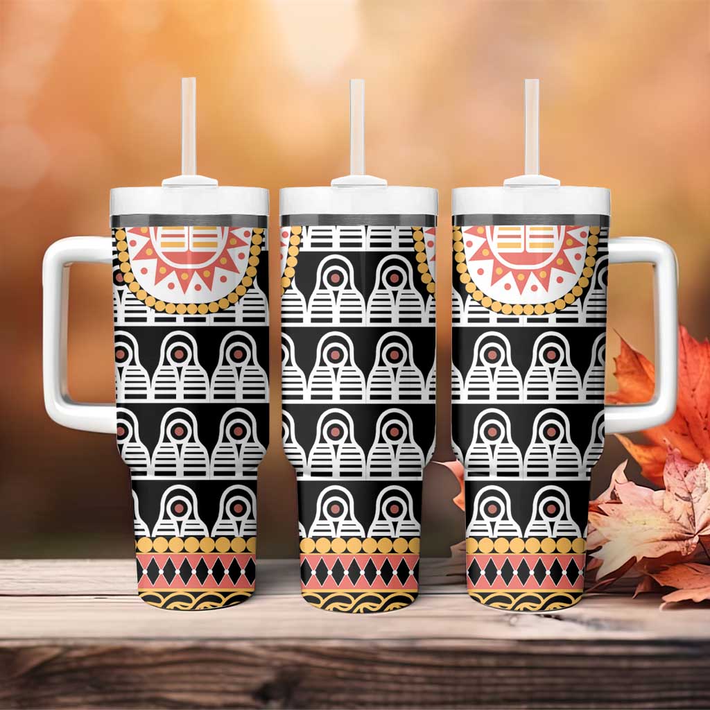 Cameroon Traditional Tumbler With Handle Toghu Pattern