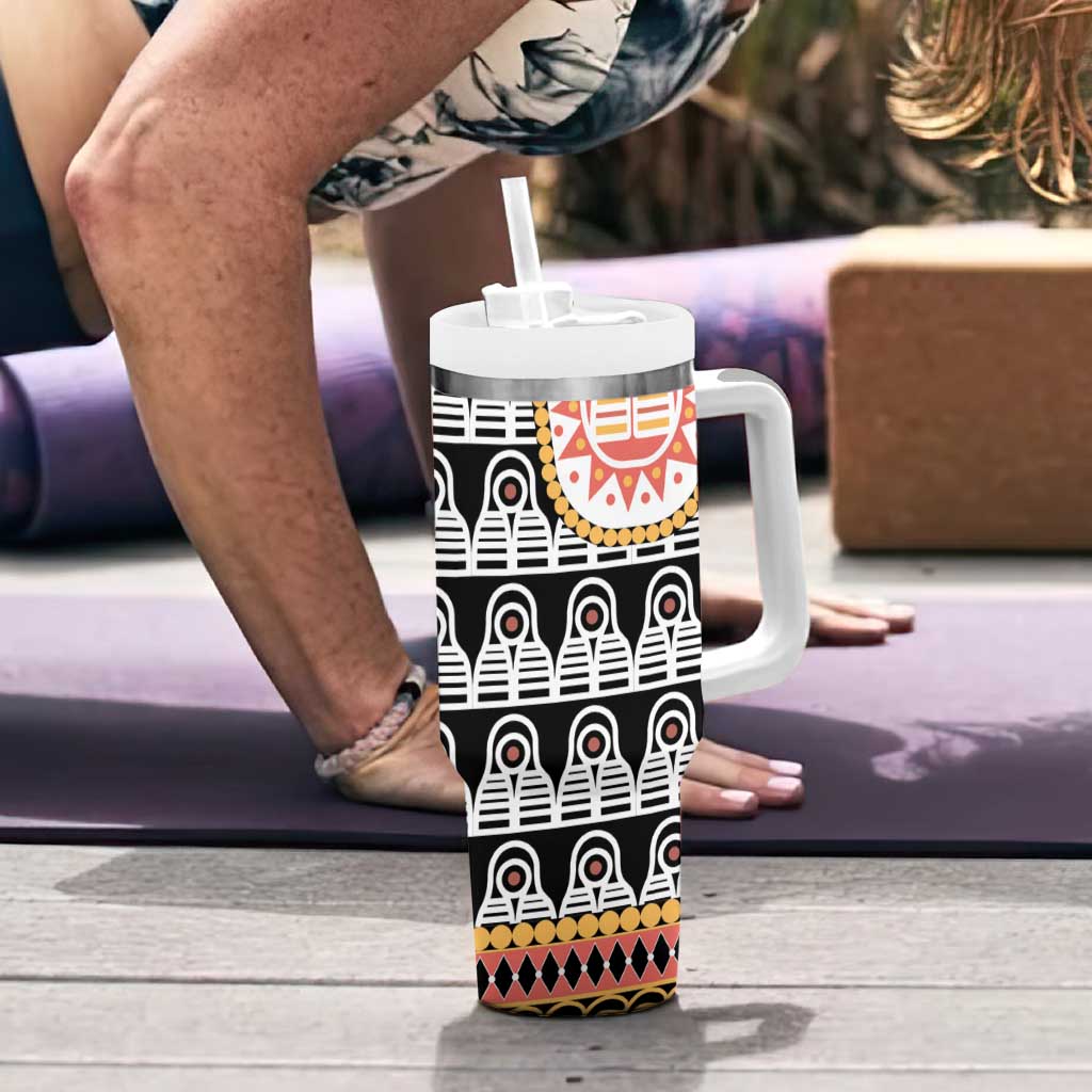 Cameroon Traditional Tumbler With Handle Toghu Pattern