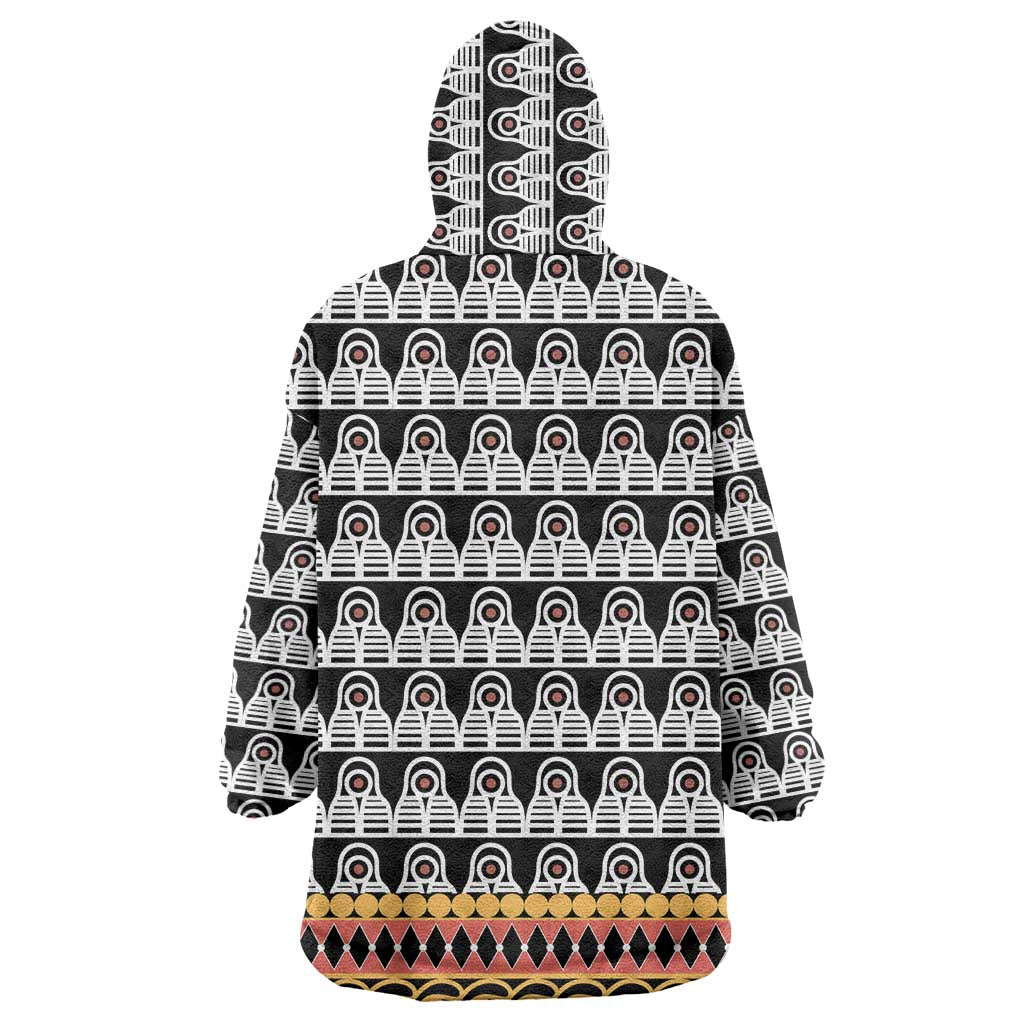 Cameroon Traditional Wearable Blanket Hoodie Toghu Pattern