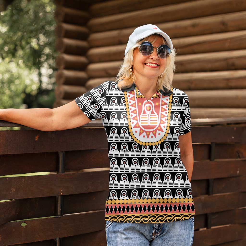 Cameroon Traditional Women Polo Shirt Toghu Pattern