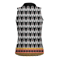 Cameroon Traditional Women Sleeveless Polo Shirt Toghu Pattern