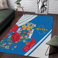 Melilla Area Rug Coat Of Arms Red Carnation