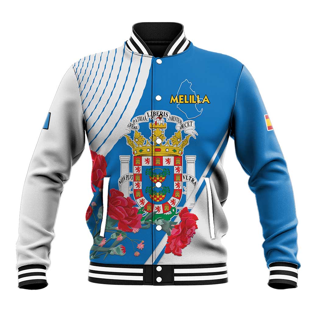 Melilla Baseball Jacket Coat Of Arms Red Carnation