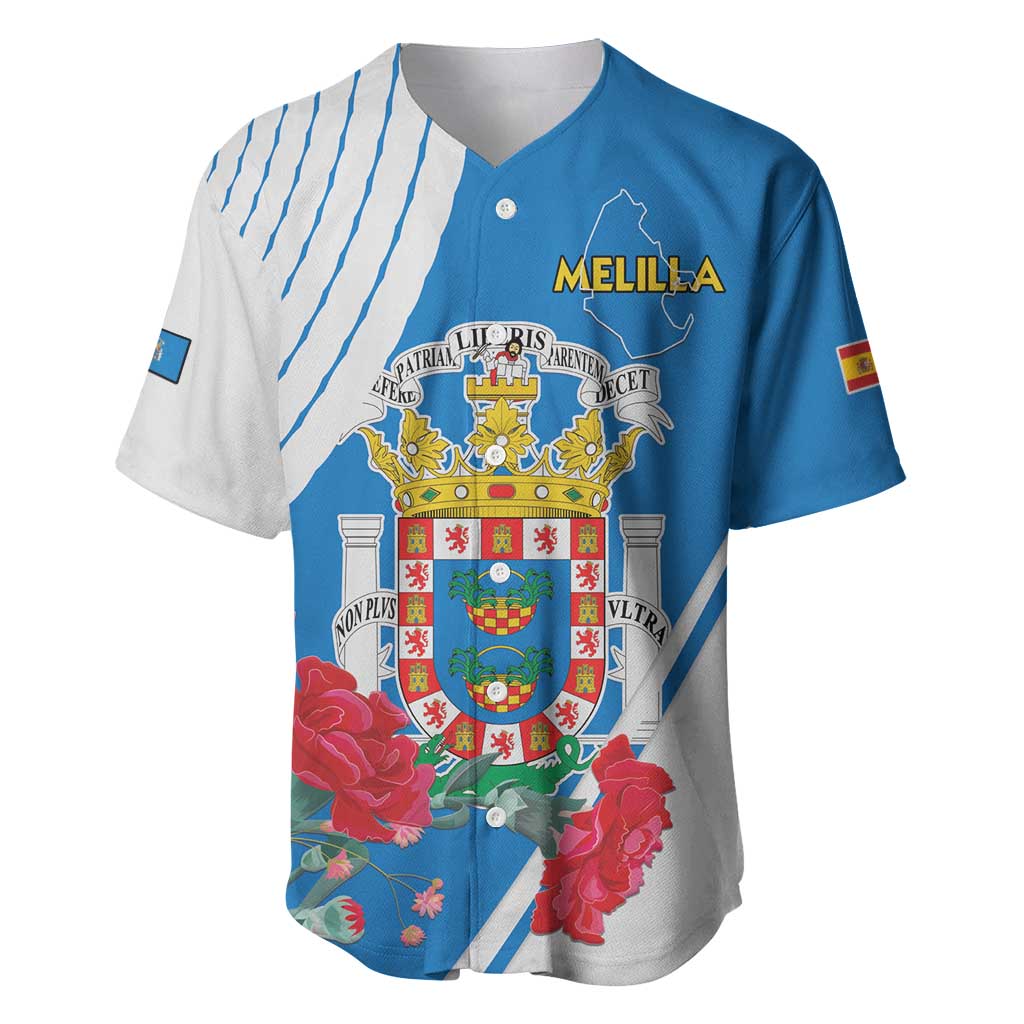 Melilla Baseball Jersey Coat Of Arms Red Carnation