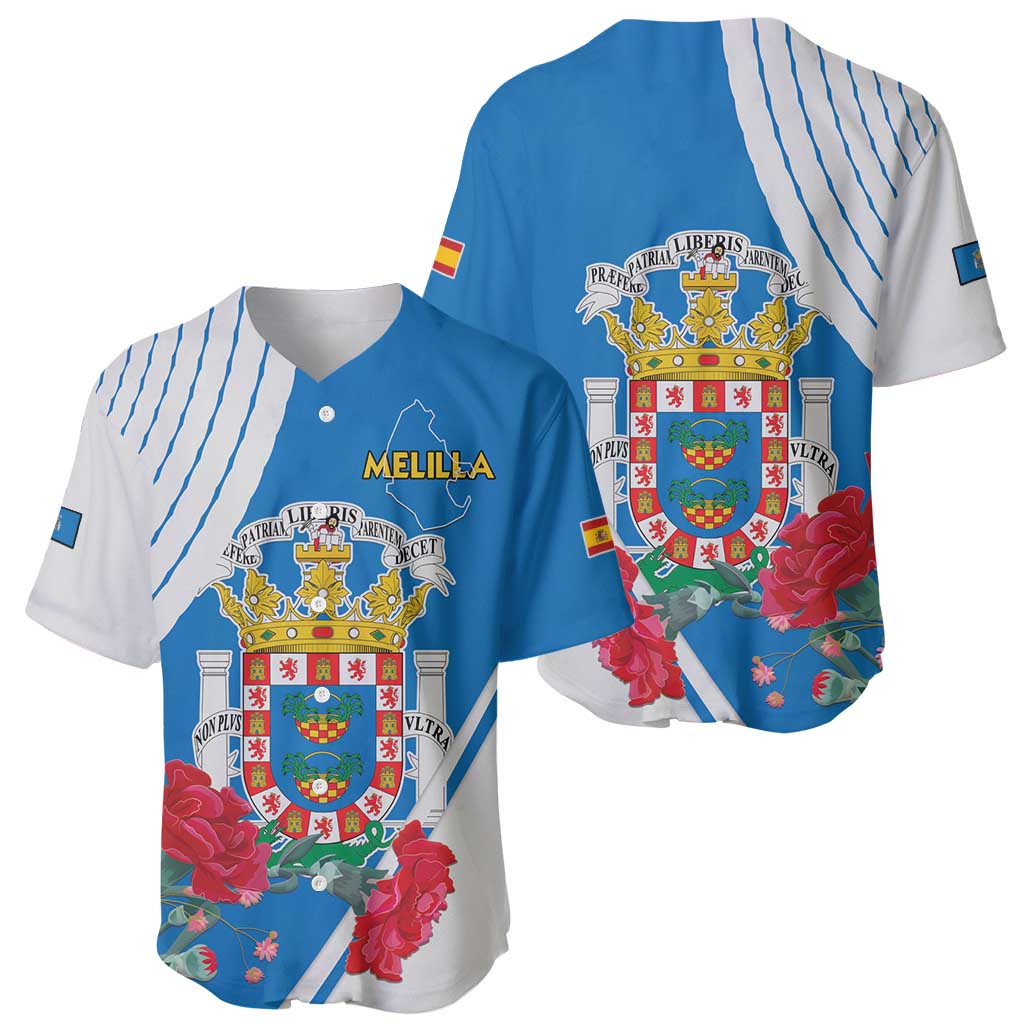 Melilla Baseball Jersey Coat Of Arms Red Carnation