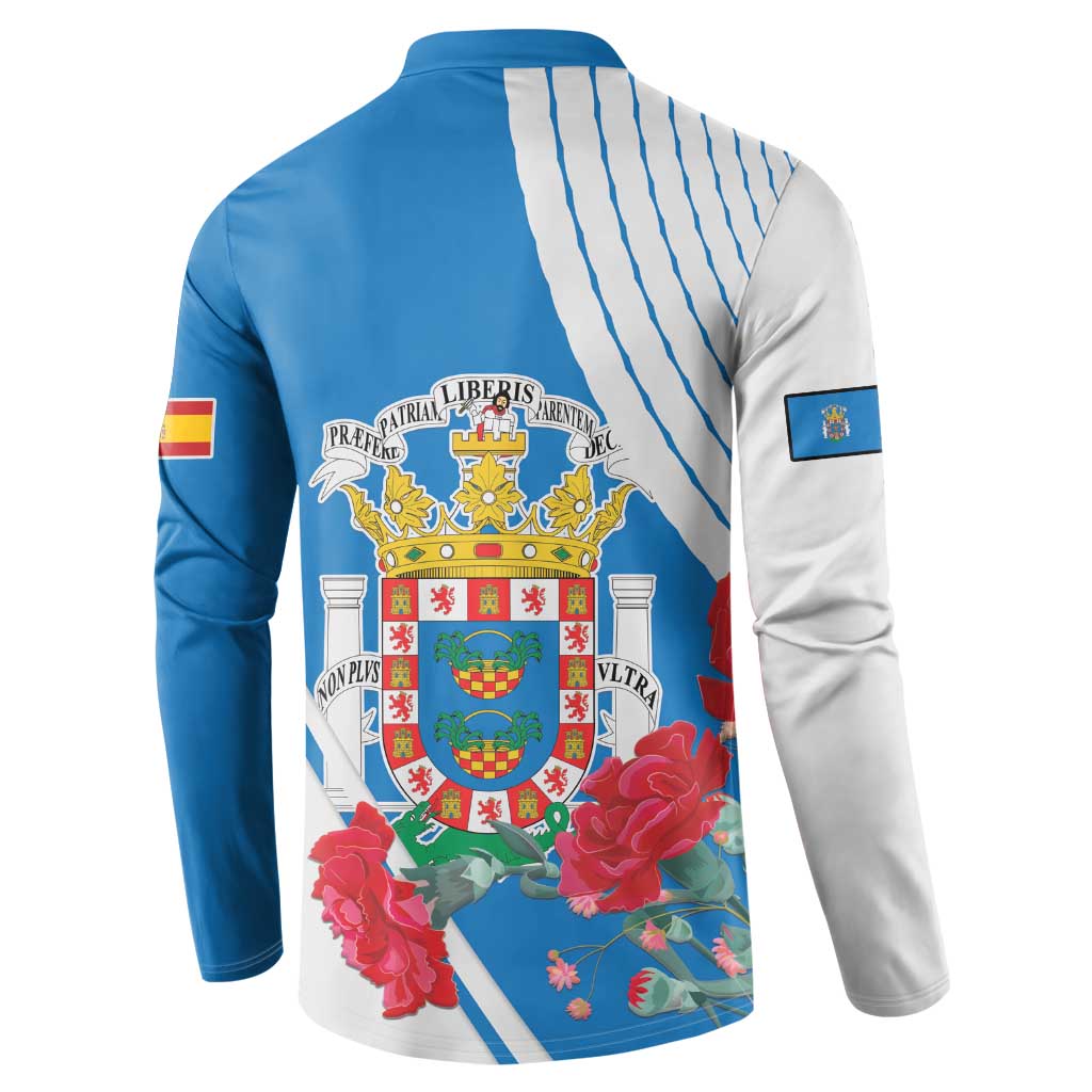 Melilla Button Sweatshirt Coat Of Arms Red Carnation