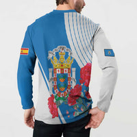 Melilla Button Sweatshirt Coat Of Arms Red Carnation