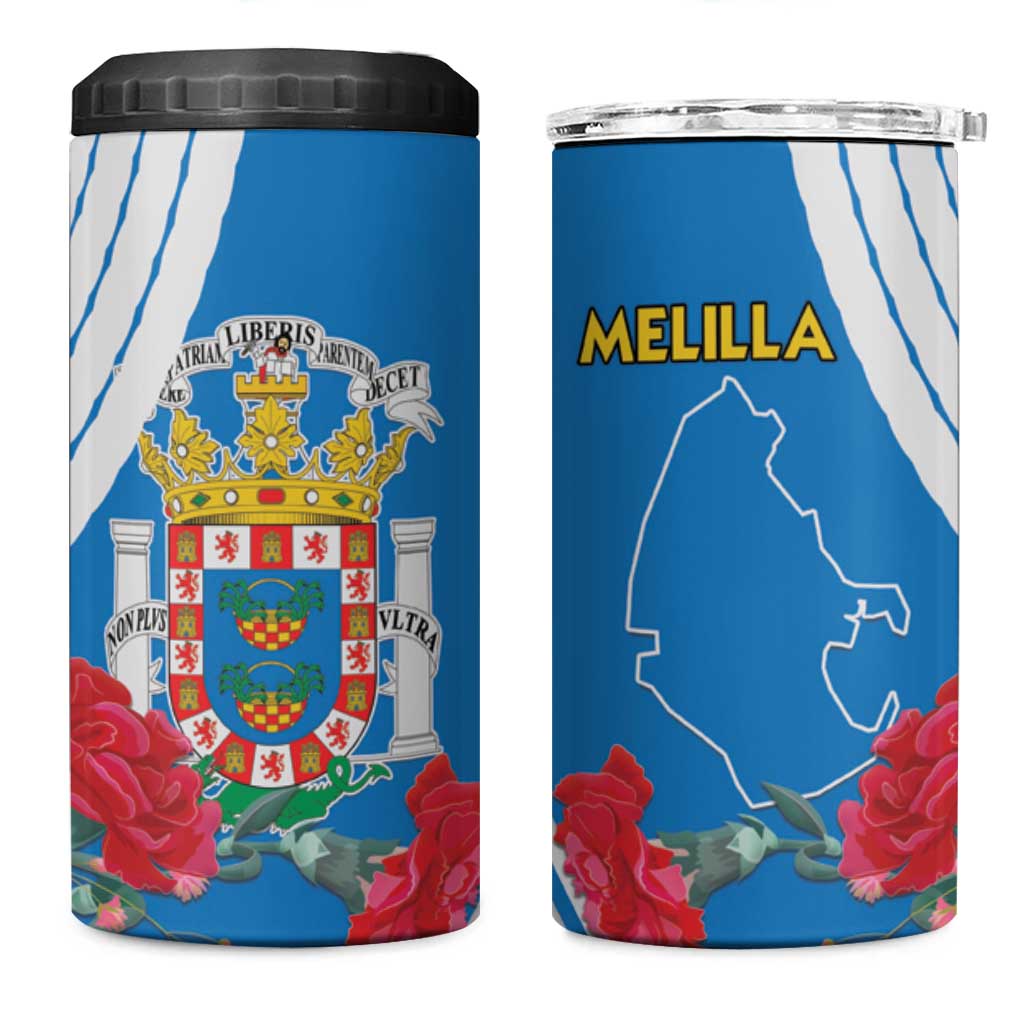 Melilla 4 in 1 Can Cooler Tumbler Coat Of Arms Red Carnation