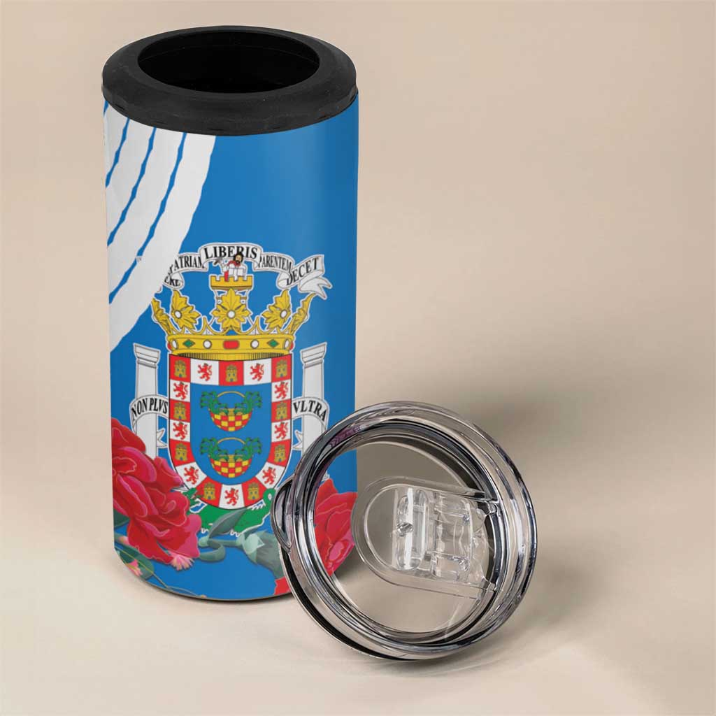 Melilla 4 in 1 Can Cooler Tumbler Coat Of Arms Red Carnation
