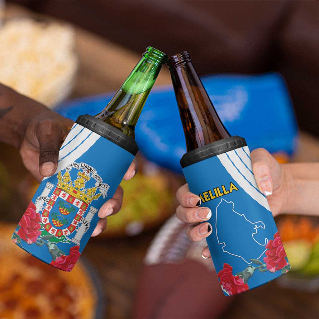 Melilla 4 in 1 Can Cooler Tumbler Coat Of Arms Red Carnation