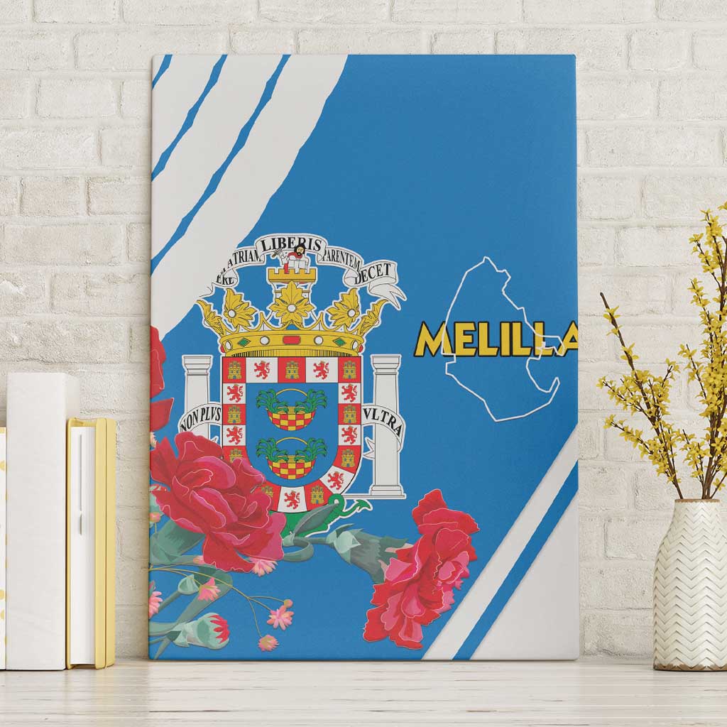 Melilla Canvas Wall Art Coat Of Arms Red Carnation