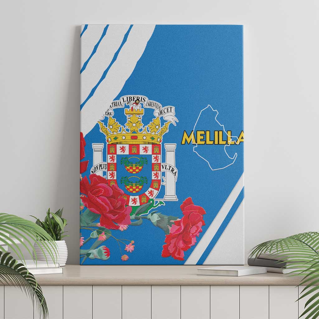 Melilla Canvas Wall Art Coat Of Arms Red Carnation