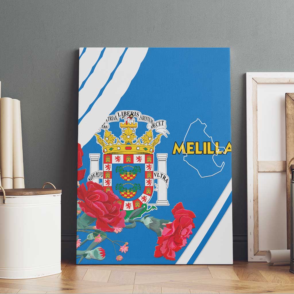 Melilla Canvas Wall Art Coat Of Arms Red Carnation