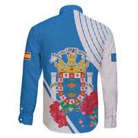 Melilla Family Matching Off Shoulder Short Dress and Hawaiian Shirt Coat Of Arms Red Carnation