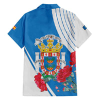 Melilla Family Matching Puletasi and Hawaiian Shirt Coat Of Arms Red Carnation
