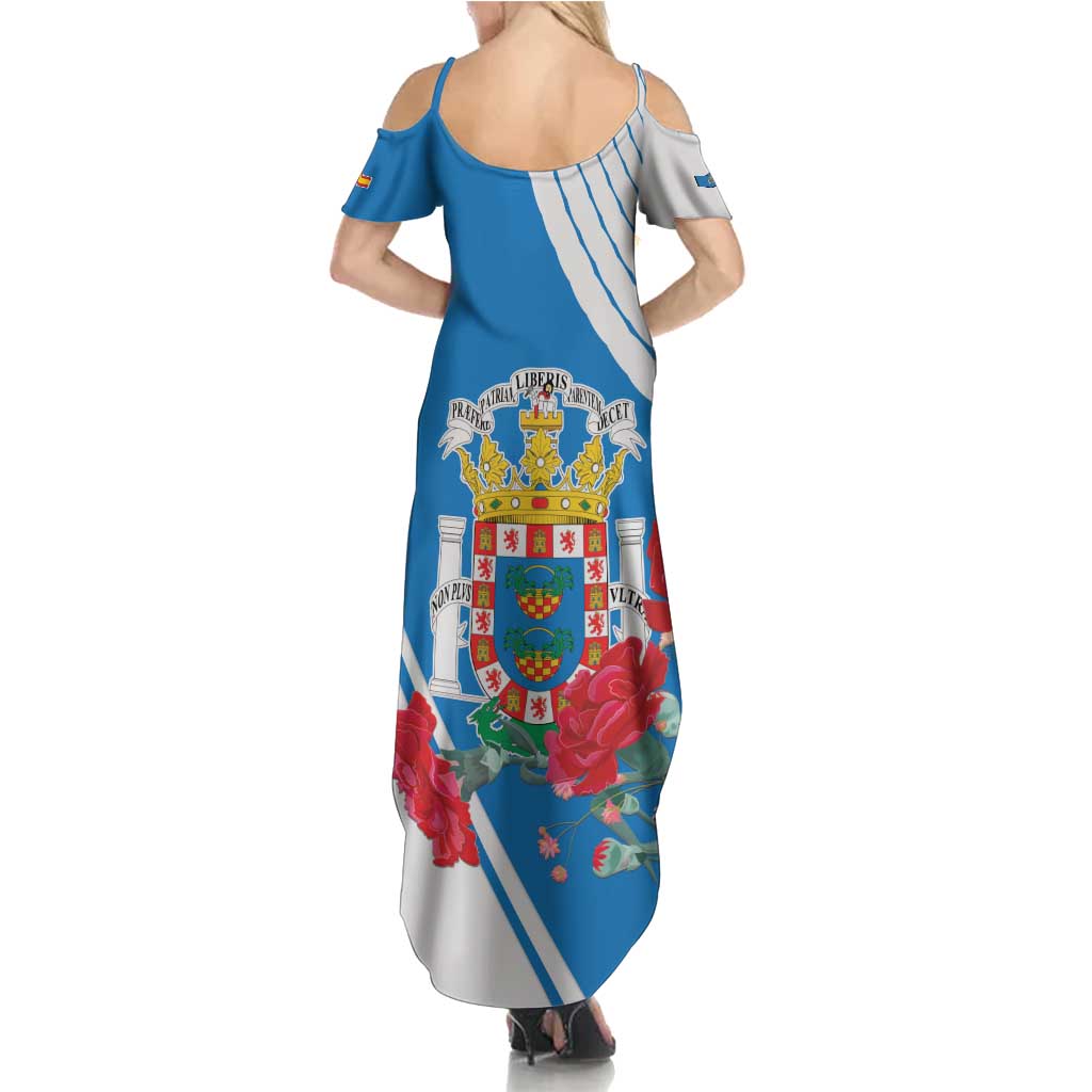 Melilla Family Matching Summer Maxi Dress and Hawaiian Shirt Coat Of Arms Red Carnation